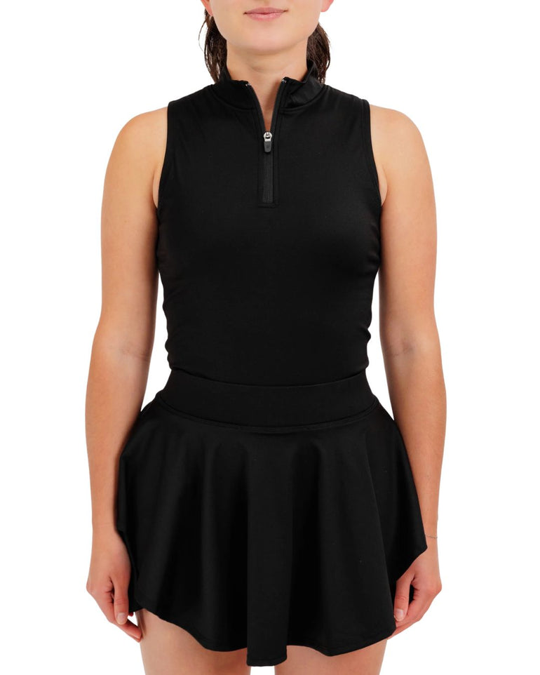 Waggle Women's Matchplay Mock Neck Sleeveless Polo