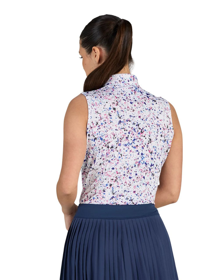 Bad Birdie Women's Paint Splatter 3 Sleeveless Polo