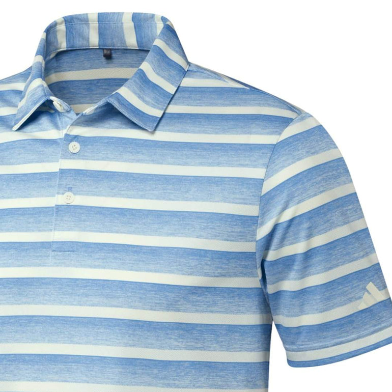 Adidas Men's Two-Color Stripe Polo 2024 - Semi Blue Burst