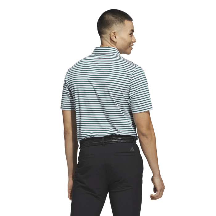 Adidas Men's Ultimate Stripe Polo 25 - White/Collegiate Green