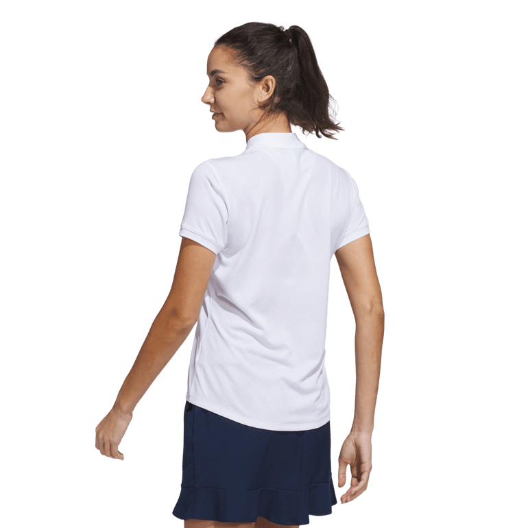 Adidas Women's Ultimate365 Diamond Jacquard Polo 25 - White