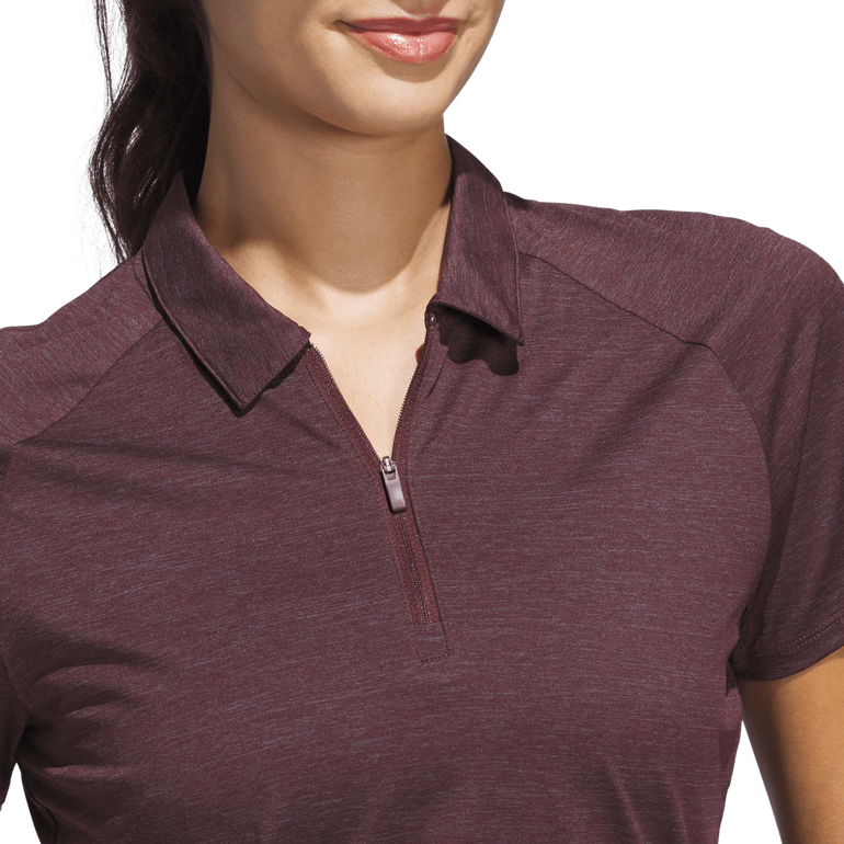 Adidas Women's Ultimate365 Heathered Twistknit Polo 25 - Pure Ruby/Powder Coral