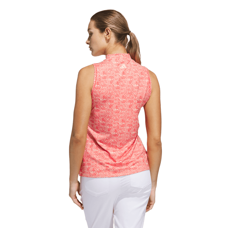 Adidas Women's Ultimate365 Mock Sleeveless Polo 25 - Pure Ruby