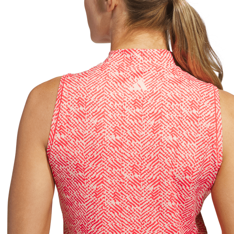 Adidas Women's Ultimate365 Mock Sleeveless Polo 25 - Pure Ruby