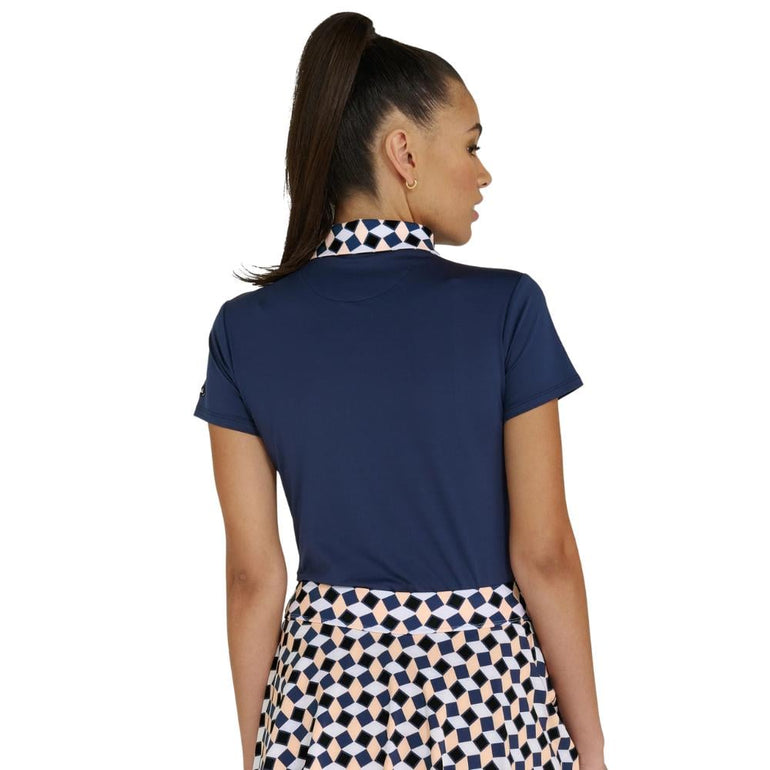Bad Birdie Women's CheckM8 Navy Polo 24