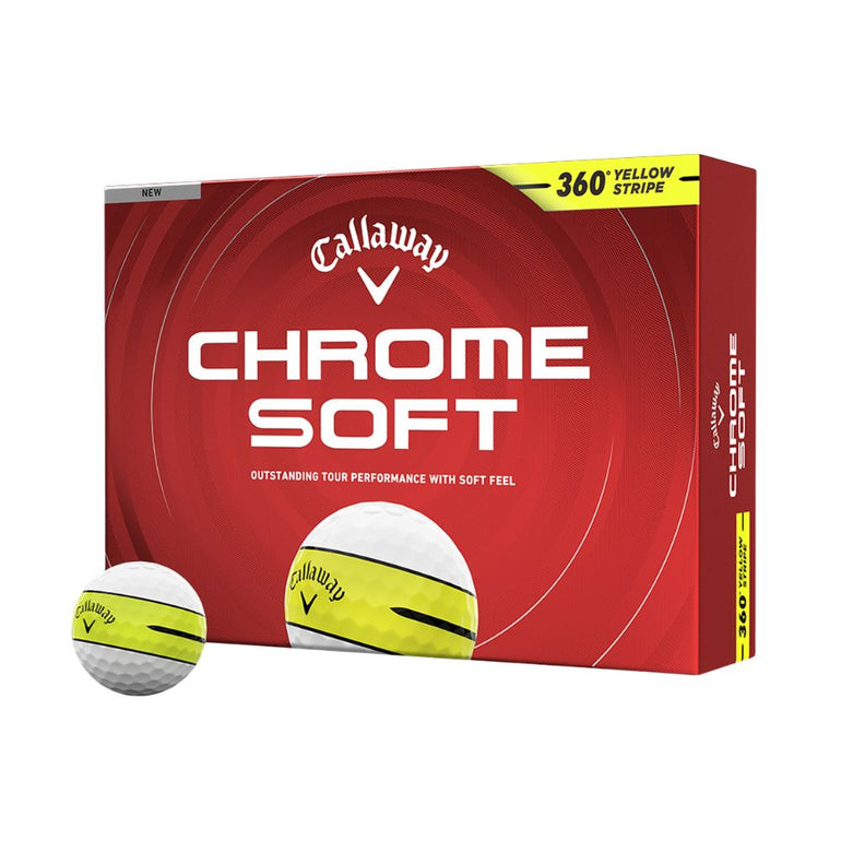 Callaway Chrome Soft 360 Yellow Stripe Golf Ball 2026