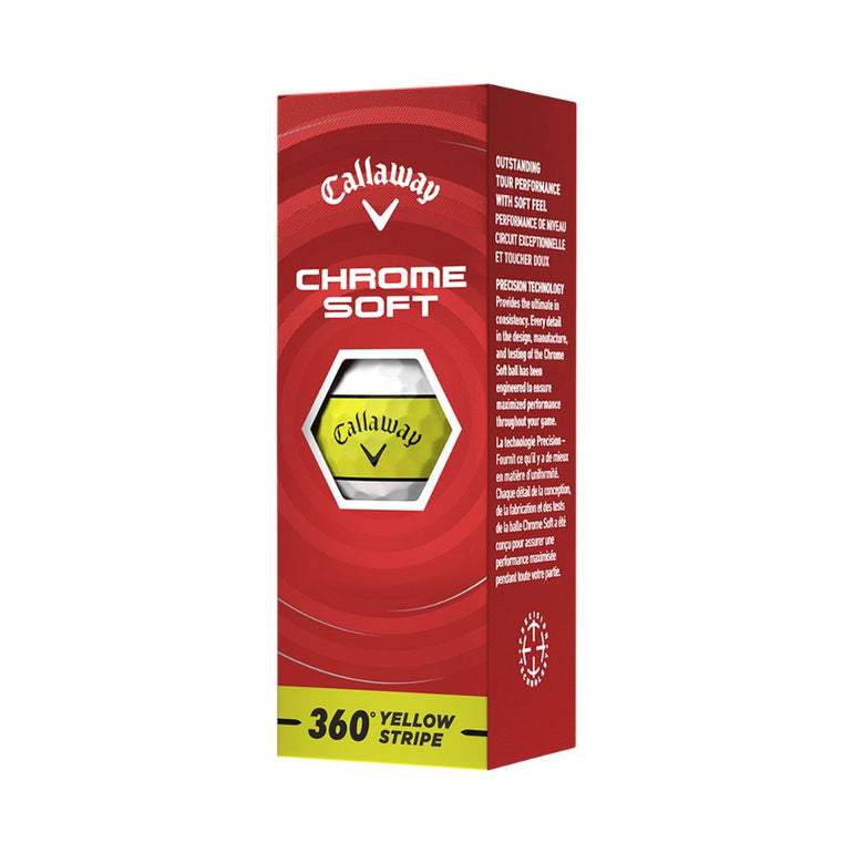 Callaway Chrome Soft 360 Yellow Stripe Golf Ball 2026