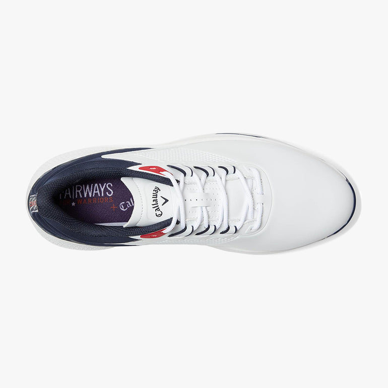Callaway Men's Coronado V4 Golf Shoes - White/Blue/Red