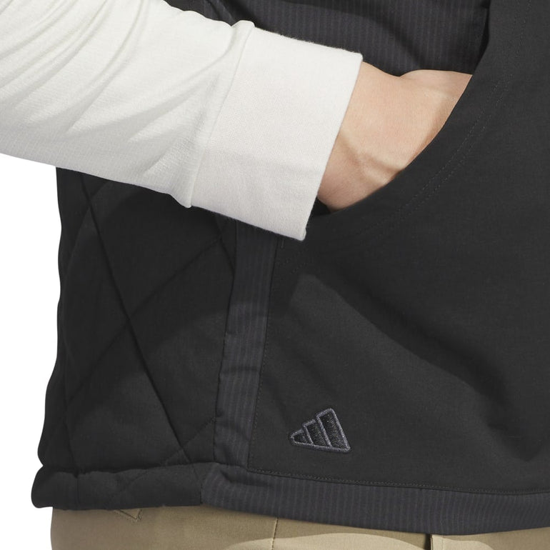 Adidas Men's Go-To Quilted DWR Full Zip Vest 24 - Black
