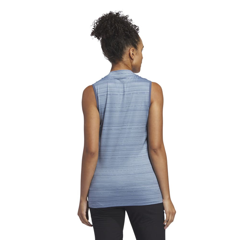 Adidas Women's Ultimate365 Stripe Sleeveless Polo 24 - Preloved Ink