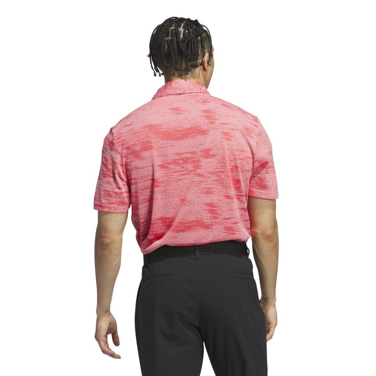 Adidas Men's Ultimate365 Textured Stripe Polo 24 - Semi Pink Spark