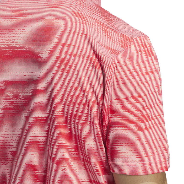Adidas Men's Ultimate365 Textured Stripe Polo 24 - Semi Pink Spark