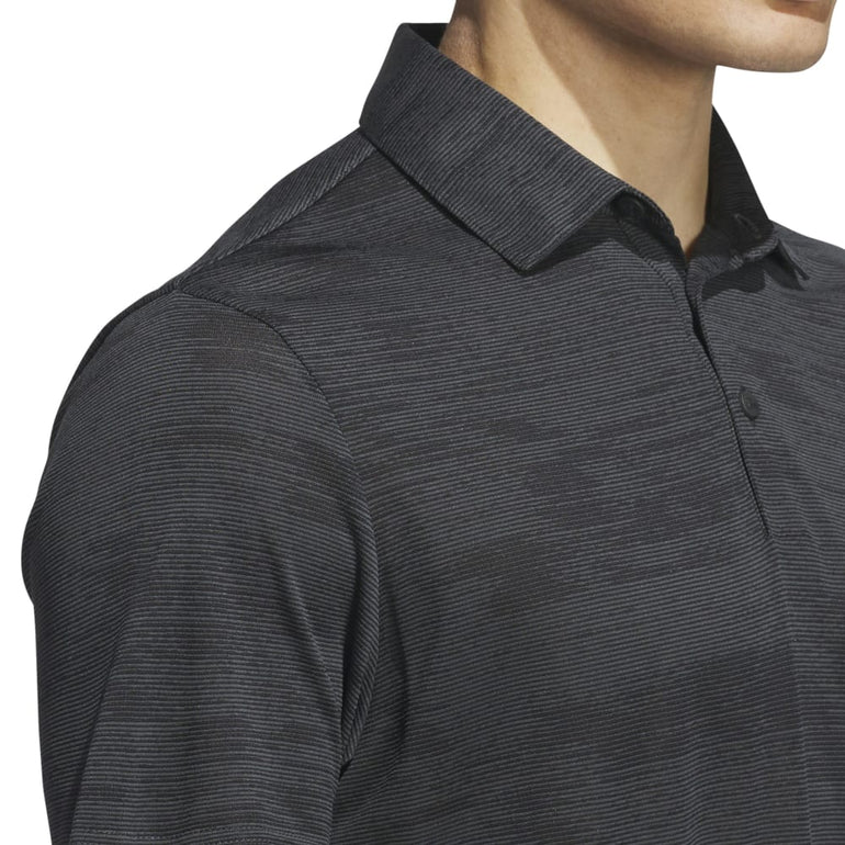 Adidas Men's Ultimate365 Textured Stripe Polo 24 - Carbon/Black