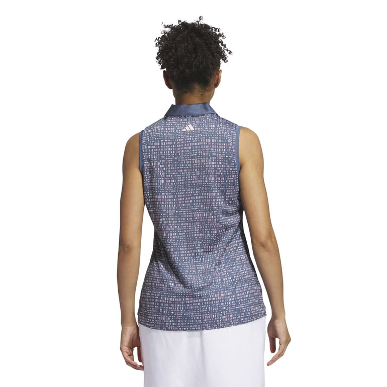 Adidas Women's Ultimate365 Printed Sleeveless Polo 24 - Preloved Ink