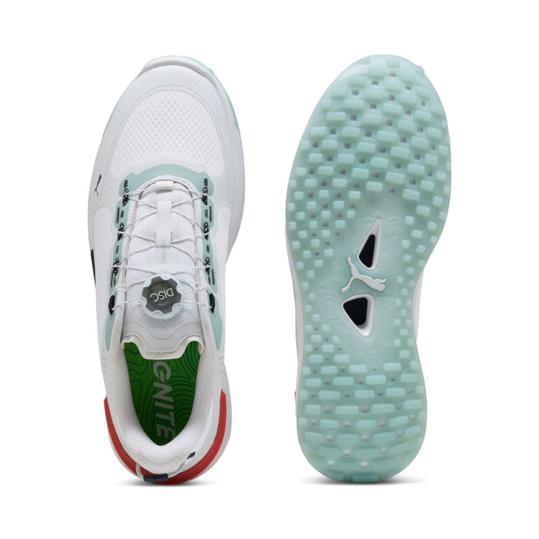 Puma Men's Ignite Elevate X DISC Golf Shoe 25 - Puma White/Modern Mint