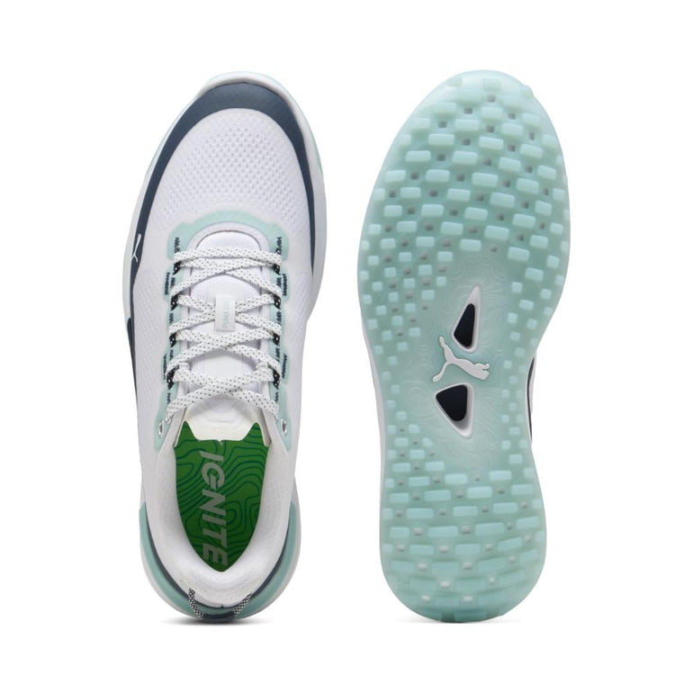Puma Men's Ignite Elevate X Golf Shoe 25 - Puma White/Deep Navy/Mint