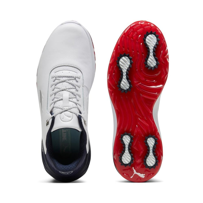 Puma Men's PhantomCat Nitro Golf Shoe 24 - White/Deep Navy/Red