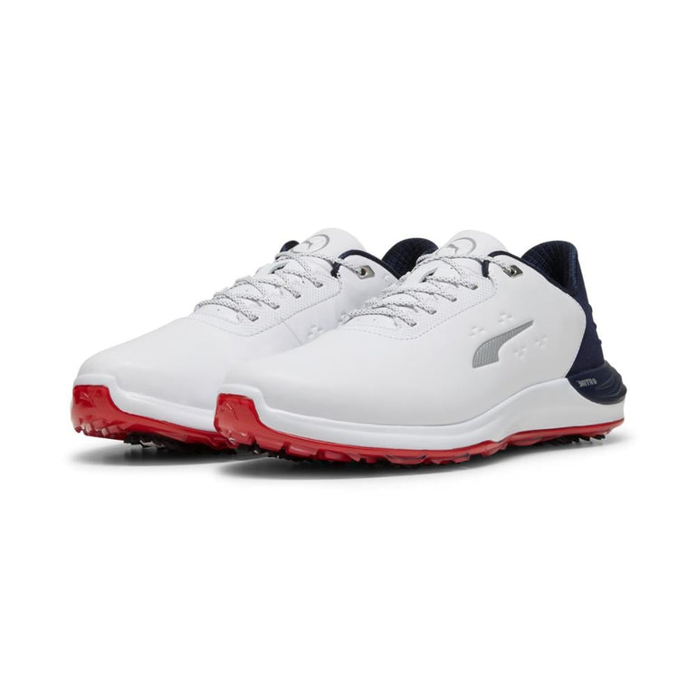 Puma Men's PhantomCat Nitro Golf Shoe 24 - White/Deep Navy/Red
