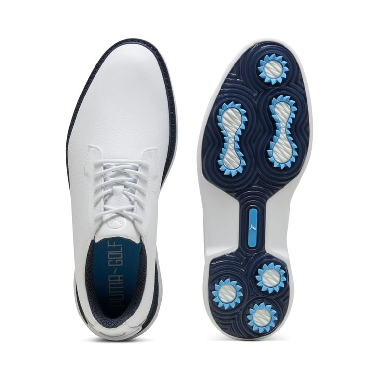 Puma Men's Royale Golf Shoe 25 - White/Deep Navy/Light Blue