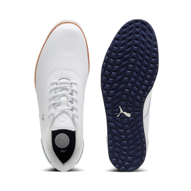 Puma Women's Avant Spikeless Golf Shoe 24 - White/Navy/Sand Dune
