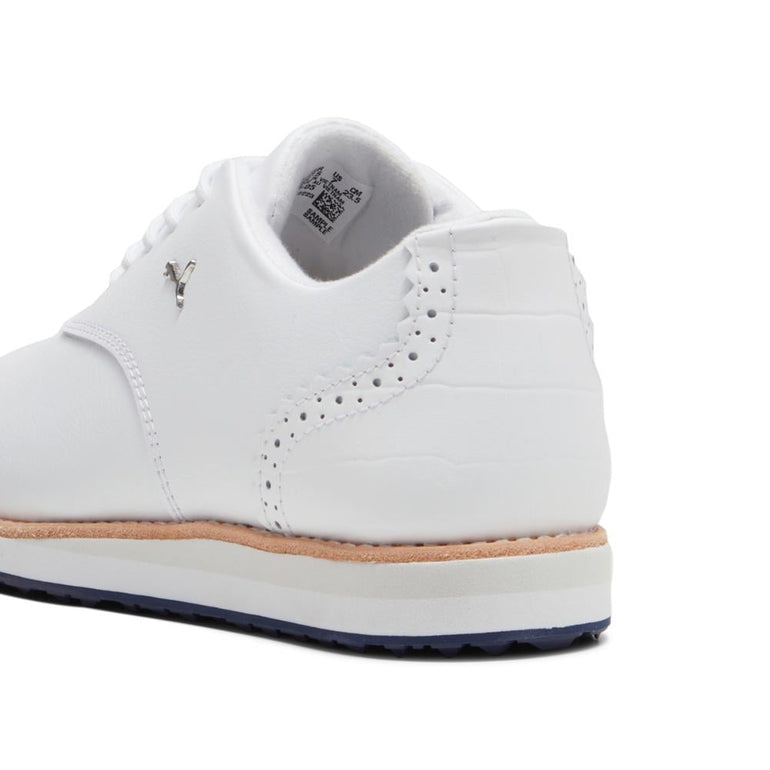 Puma Women's Avant Spikeless Golf Shoe 24 - White/Navy/Sand Dune
