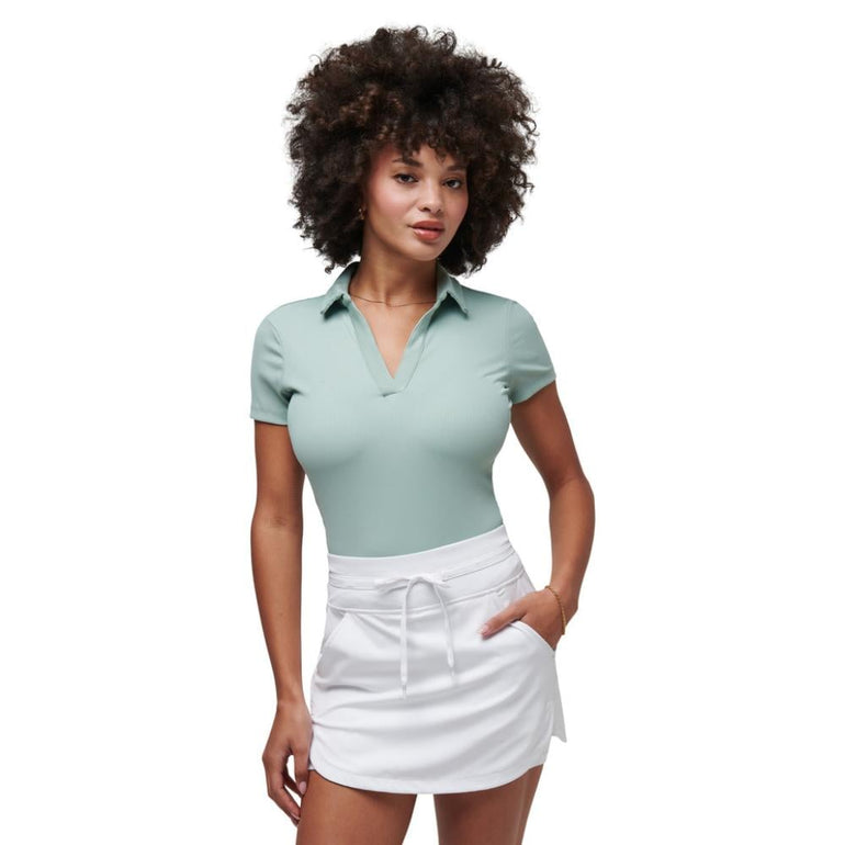 TravisMathew Women's Moveknit VNeck Short Sleeve Polo 24